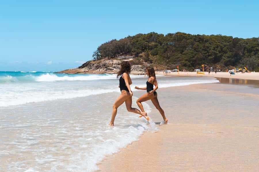 Brisbane: Stradbroke Island Eco Tour - Small Group, Full Day - Cylinder Beach: swim time and a clean finish