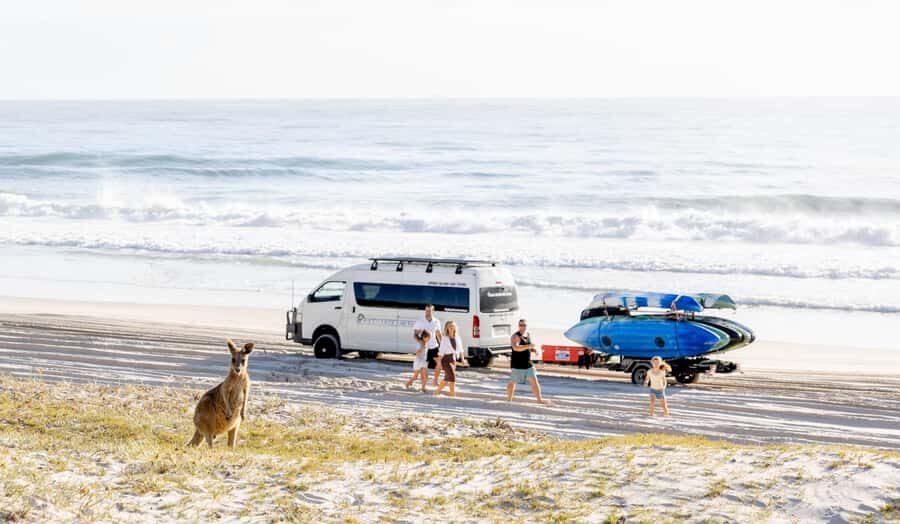 From Brisbane: Bribie Island Day Trip and 4x4 tour - Leaving Brisbane for Bribie Island by 4x4 bus