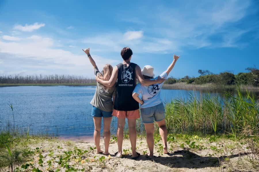 From Brisbane: Bribie Island Day Trip and 4x4 tour - Tea-tree lagoons swim break: when amber water is the point